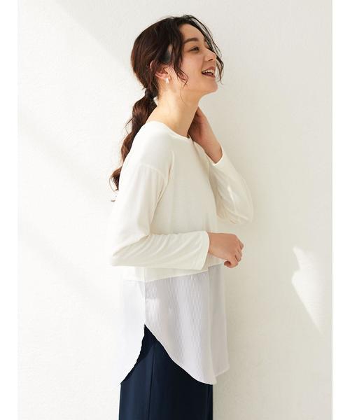 Green　Parks（グリーンパークス）の「裾切替ロンT＊（Tシャツ/カットソー・レディース・オフホワイト/グレー系その他3/ブルー系その他4・FREE）」の13枚目の写真