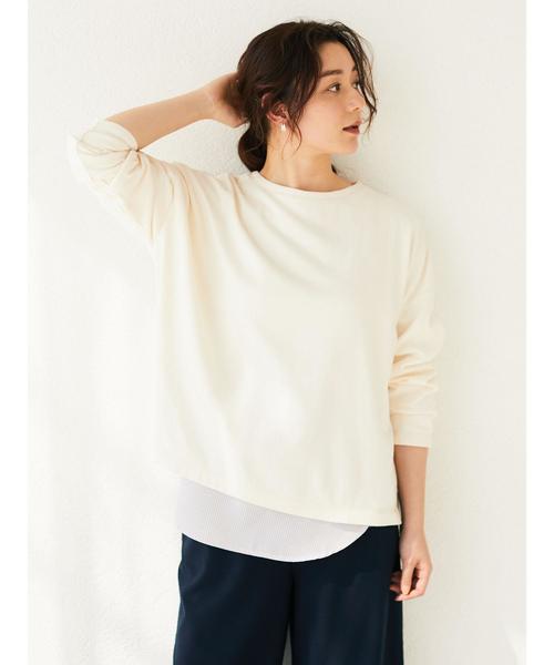 Green　Parks（グリーンパークス）の「裾切替ロンT＊（Tシャツ/カットソー・レディース・オフホワイト/グレー系その他3/ブルー系その他4・FREE）」の12枚目の写真