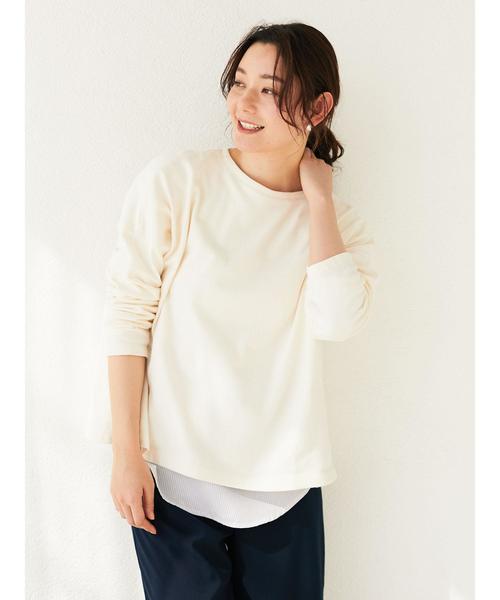 Green　Parks（グリーンパークス）の「裾切替ロンT＊（Tシャツ/カットソー・レディース・オフホワイト/グレー系その他3/ブルー系その他4・FREE）」の11枚目の写真