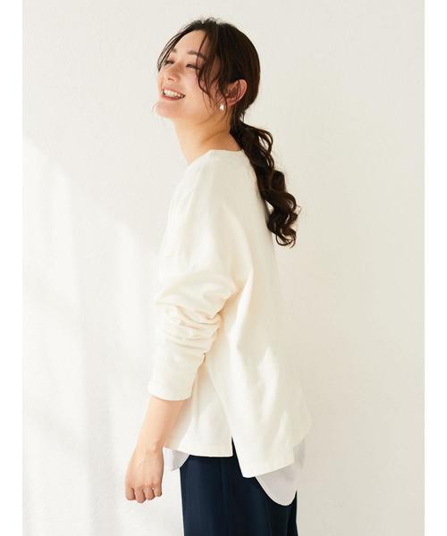 Green　Parks（グリーンパークス）の「裾切替ロンT＊（Tシャツ/カットソー・レディース・オフホワイト/グレー系その他3/ブルー系その他4・FREE）」の10枚目の写真