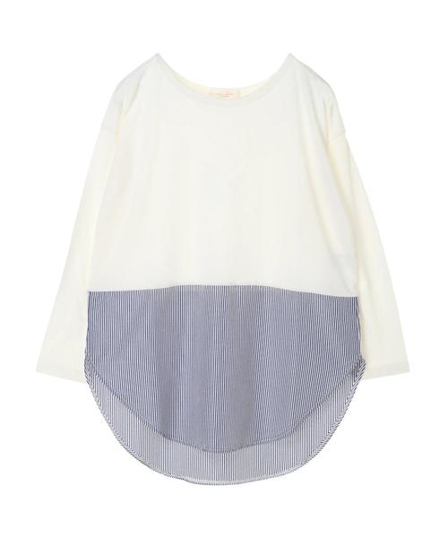 Green　Parks（グリーンパークス）の「裾切替ロンT＊（Tシャツ/カットソー・レディース・オフホワイト/グレー系その他3/ブルー系その他4・FREE）」の3枚目の写真