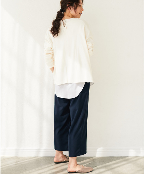 Green　Parks（グリーンパークス）の「裾切替ロンT＊（Tシャツ/カットソー・レディース・オフホワイト/グレー系その他3/ブルー系その他4・FREE）」の19枚目の写真