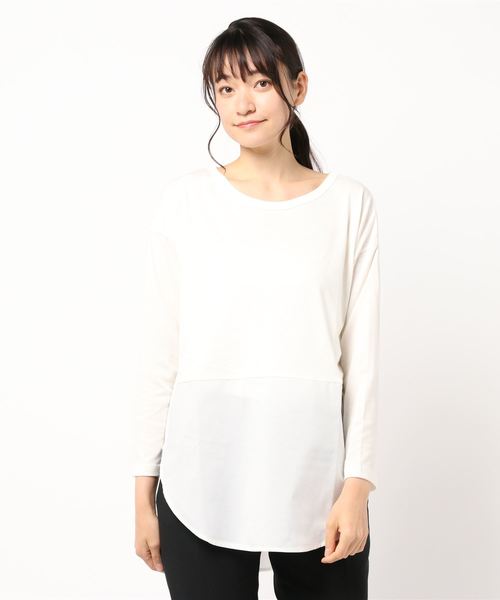 Green　Parks（グリーンパークス）の「裾切替ロンT＊（Tシャツ/カットソー・レディース・オフホワイト/グレー系その他3/ブルー系その他4・FREE）」の17枚目の写真