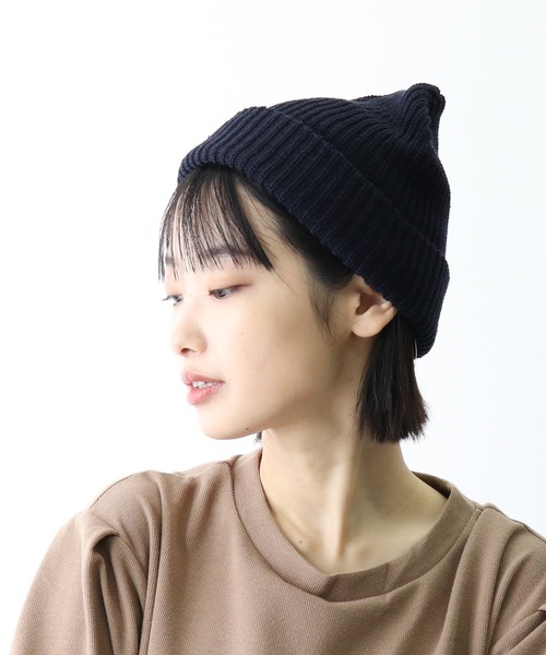 salle de bal（サルデバル）の「ANTI-5 AZE ビーニー/ニット帽  抗菌/抗ウイルス/消臭/防粉/帯電防止（ニットキャップ/ビーニー・レディース・ベージュ/ブラック/パープル/オリーブドラブ/ネイビー/ブラウン/グレー/レッド・FREE）」の7枚目の写真