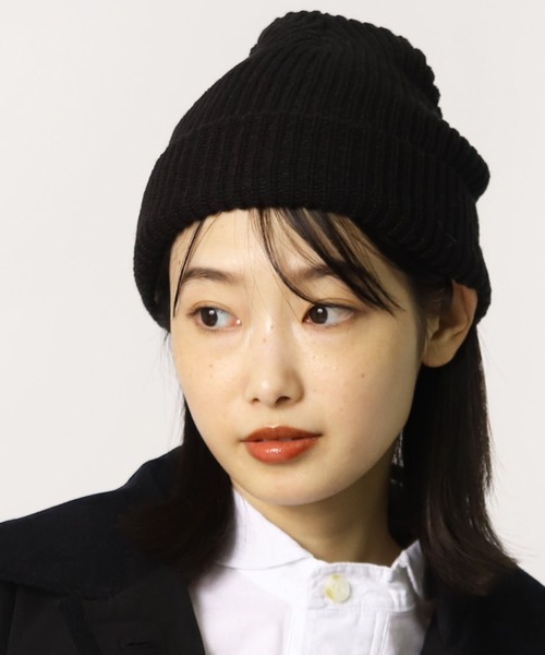 salle de bal（サルデバル）の「ANTI-5 AZE ビーニー/ニット帽  抗菌/抗ウイルス/消臭/防粉/帯電防止（ニットキャップ/ビーニー・レディース・ベージュ/ブラック/パープル/オリーブドラブ/ネイビー/ブラウン/グレー/レッド・FREE）」の2枚目の写真