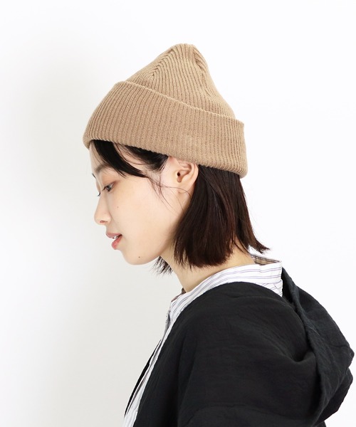 salle de bal（サルデバル）の「ANTI-5 AZE ビーニー/ニット帽  抗菌/抗ウイルス/消臭/防粉/帯電防止（ニットキャップ/ビーニー・レディース・ベージュ/ブラック/パープル/オリーブドラブ/ネイビー/ブラウン/グレー/レッド・FREE）」の12枚目の写真