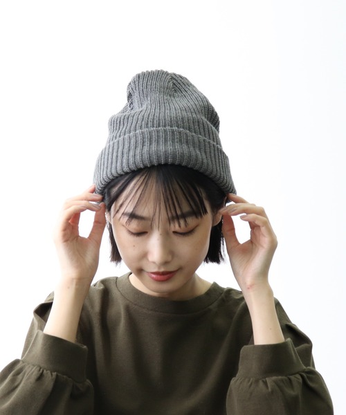 salle de bal（サルデバル）の「ANTI-5 AZE ビーニー/ニット帽  抗菌/抗ウイルス/消臭/防粉/帯電防止（ニットキャップ/ビーニー・レディース・ベージュ/ブラック/パープル/オリーブドラブ/ネイビー/ブラウン/グレー/レッド・FREE）」の14枚目の写真