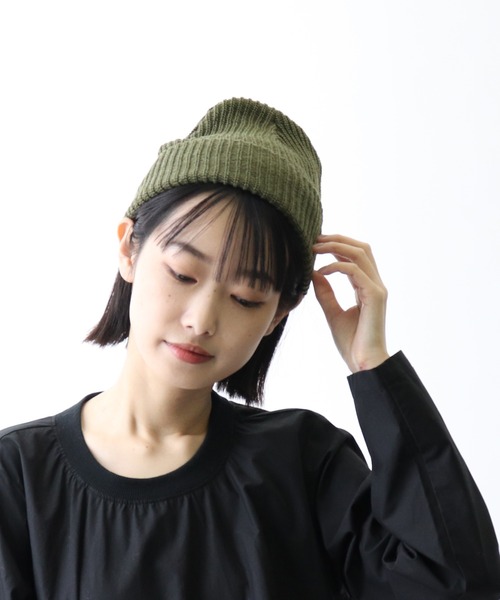 salle de bal（サルデバル）の「ANTI-5 AZE ビーニー/ニット帽  抗菌/抗ウイルス/消臭/防粉/帯電防止（ニットキャップ/ビーニー・レディース・ベージュ/ブラック/パープル/オリーブドラブ/ネイビー/ブラウン/グレー/レッド・FREE）」の19枚目の写真