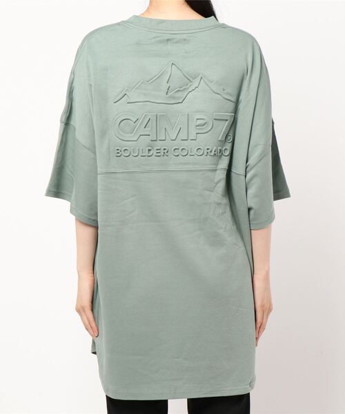 CAMP7(キャンプセブン)の「【CAMP7】エンボスロゴTシャツ(Tシャツ/カットソー)」|グリーン