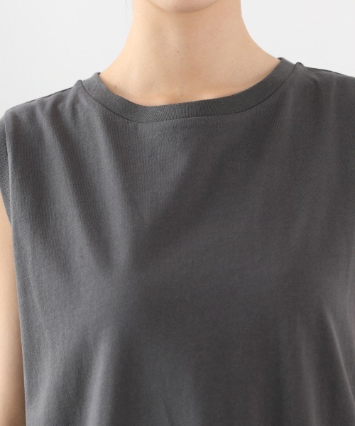 LOWRYS FARM(ローリーズファーム)の「USAコットンワンピノースリーブ 888399(ワンピース・レディース・オフホワイト/チャコールグレー/ブラウン/ブルー/イエロー・FREE)」の9枚目の写真