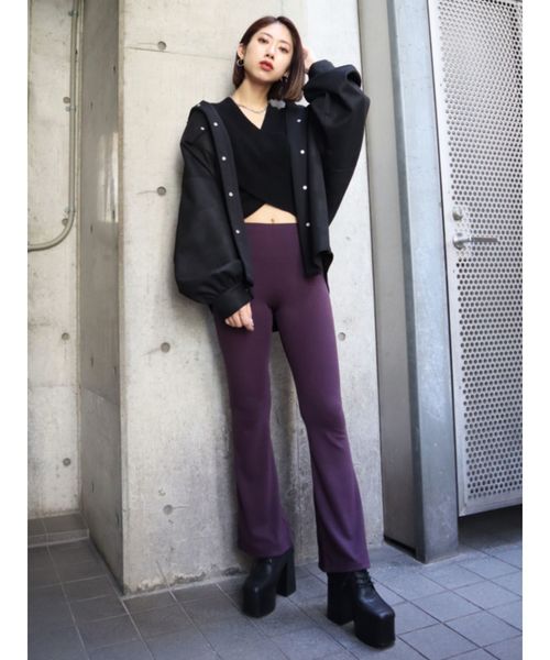 EMODA（エモダ）の「フィットフレアパンツ（その他パンツ・レディース・ブラック/パープル/ブラウン・SMALL/MEDIUM/FREE）」の12枚目の写真