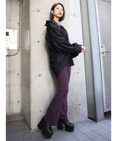 EMODA（エモダ）の「フィットフレアパンツ（その他パンツ・レディース・ブラック/パープル/ブラウン・SMALL/MEDIUM/FREE）」の11枚目の写真