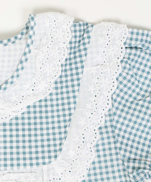 WC（ダブル シー）の「WC/ギンガムフリルルームウェア（ルームウェア/パジャマ・レディース・サックスブルー/ライトピンク・FREE）」の7枚目の写真