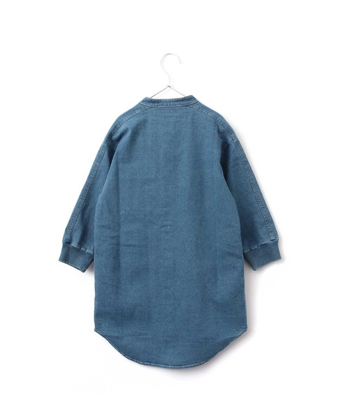 MAKE YOUR DAY(メイクユアデイ)の「デニム/チノ バンドカラーワンピース■80~140cm(シャツワンピース・キッズ・ベージュ/カーキ/ブルー・100/110/120/80/130/140/90)」の10枚目の写真