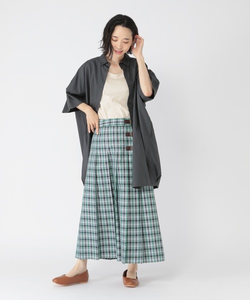 studio CLIP(スタディオクリップ)の「タイプライターシャツワンピース(ワンピース・レディース・スモーク/ブラウン/オフホワイト・FREE)」の5枚目の写真