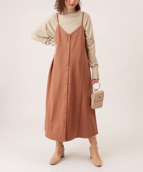 natural couture（ナチュラルクチュール）の「モクロディフレアキャミワンピース（ワンピース・レディース・ダークブラウン/ベージュ/ピンク/ライトベージュ/ブラック・FREE）」の9枚目の写真