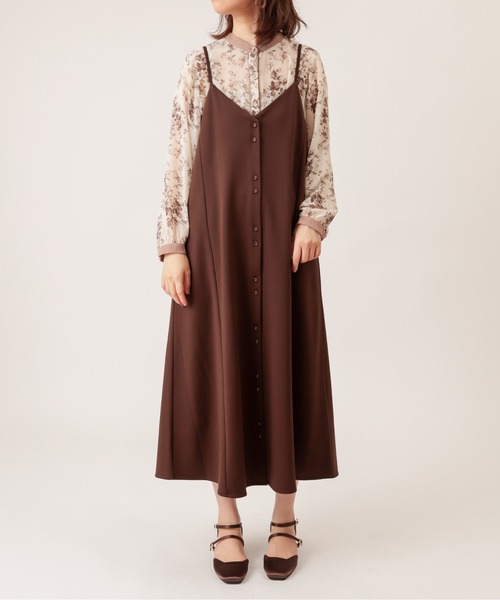 natural couture（ナチュラルクチュール）の「モクロディフレアキャミワンピース（ワンピース・レディース・ダークブラウン/ベージュ/ピンク/ライトベージュ/ブラック・FREE）」の18枚目の写真