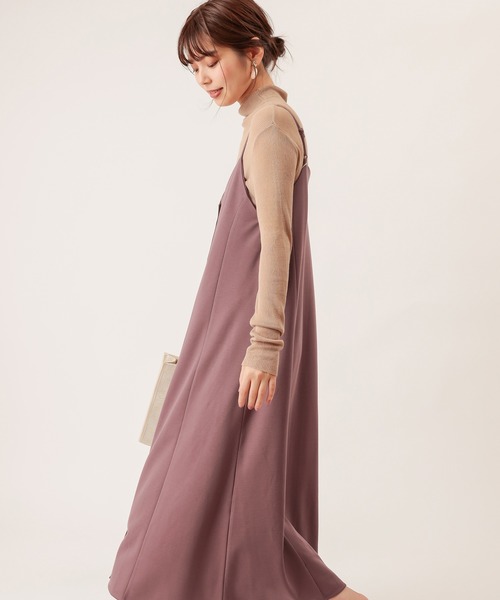 natural couture（ナチュラルクチュール）の「モクロディフレアキャミワンピース（ワンピース・レディース・ダークブラウン/ベージュ/ピンク/ライトベージュ/ブラック・FREE）」の16枚目の写真