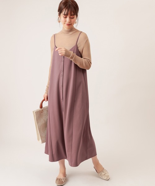 natural couture（ナチュラルクチュール）の「モクロディフレアキャミワンピース（ワンピース・レディース・ダークブラウン/ベージュ/ピンク/ライトベージュ/ブラック・FREE）」の17枚目の写真