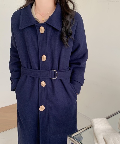 ABITOKYO(アビトーキョー)の「ウエストマーク ロングコート(チェスターコート・レディース・ネイビー/ブルー/ボルドー/ブラウン/アイボリー/ブラック/キャメル・S/M/L)」の22枚目の写真