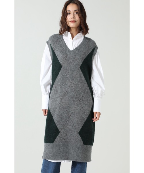 セール Affectism アーガイルスリーブレスニットワンピース ワンピース Rose Bud ローズバッド のファッション通販 Zozotown