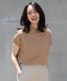 \新色追加/フレンチスリーブモックネックTシャツ COTTON from the US