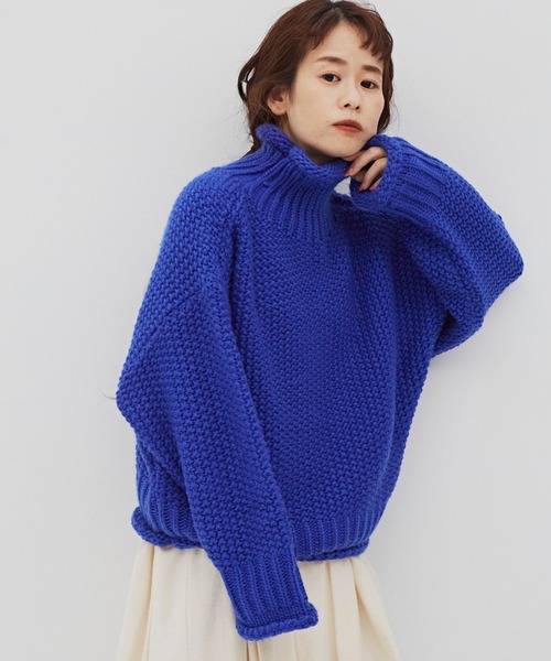 Libra Cue（リブラ キュー）の「ローゲージルーズフィットニット（ニット/セーター・レディース・アイボリー/ブラック/ブルー・FREE）」の3枚目の写真