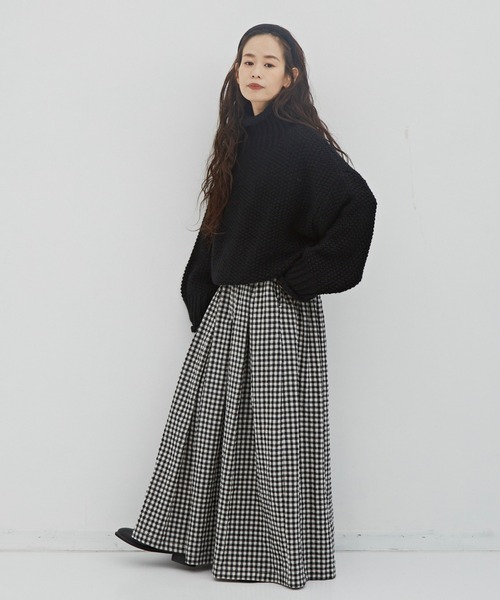 Libra Cue（リブラ キュー）の「ローゲージルーズフィットニット（ニット/セーター・レディース・アイボリー/ブラック/ブルー・FREE）」の5枚目の写真