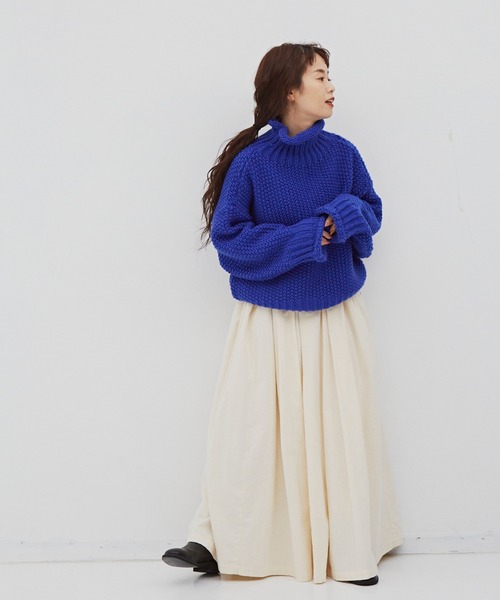 Libra Cue（リブラ キュー）の「ローゲージルーズフィットニット（ニット/セーター・レディース・アイボリー/ブラック/ブルー・FREE）」の11枚目の写真