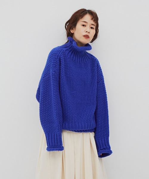 Libra Cue（リブラ キュー）の「ローゲージルーズフィットニット（ニット/セーター・レディース・アイボリー/ブラック/ブルー・FREE）」の15枚目の写真