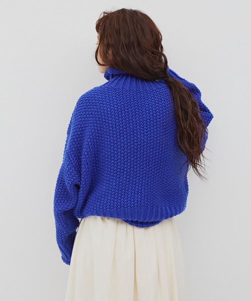 Libra Cue（リブラ キュー）の「ローゲージルーズフィットニット（ニット/セーター・レディース・アイボリー/ブラック/ブルー・FREE）」の9枚目の写真