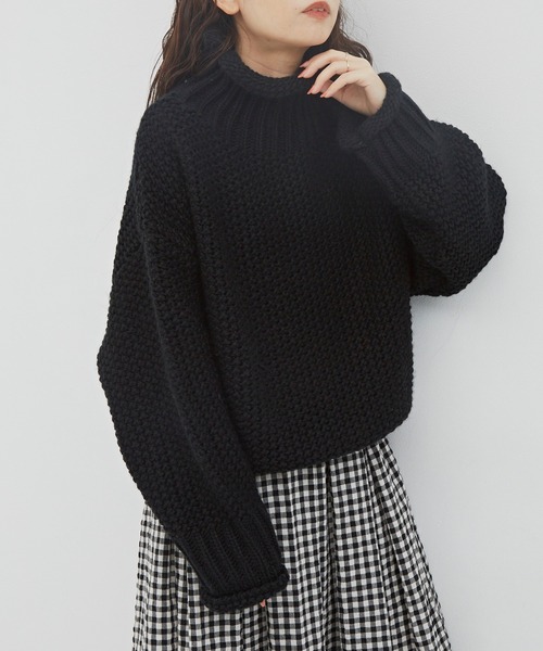 Libra Cue（リブラ キュー）の「ローゲージルーズフィットニット（ニット/セーター・レディース・アイボリー/ブラック/ブルー・FREE）」の20枚目の写真