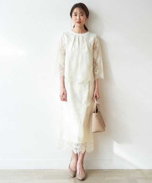 ROPE' PICNIC(ロペピクニック)の「【2WAY】ラッセルレースボウブラウス(シャツ/ブラウス・レディース・オフホワイト/ネイビー/サックスブルー・38/40)」の17枚目の写真