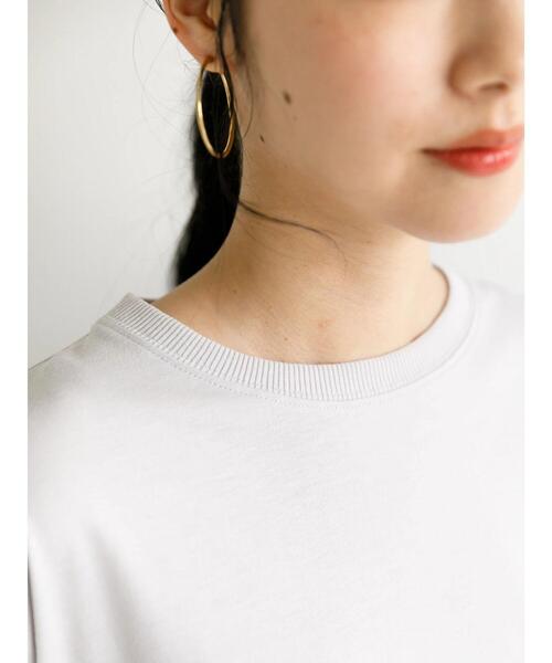 earth music&ecology（アースミュージックアンドエコロジー）の「サイドスリットロンT　＊（Tシャツ/カットソー・レディース・アイボリー/ライトベージュ/ライトグレー・FREE）」の16枚目の写真