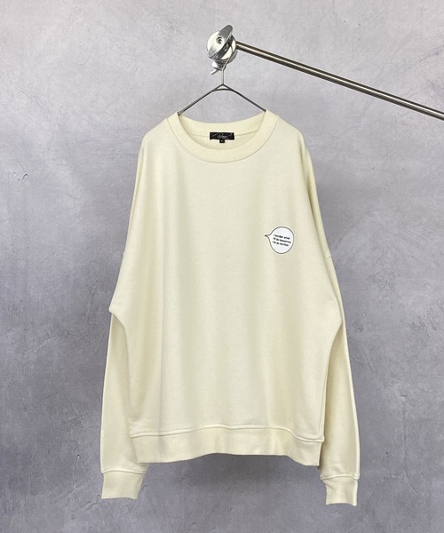 Beno(ビーノ)の「ライト裏毛 POP イラスト プリント ビッグシルエット トレーナー 【MY LIFE】(スウェット・メンズ・ミント/ブラック/グレイッシュブルー/オフホワイト/グレイッシュベージュ・L/M)」の8枚目の写真