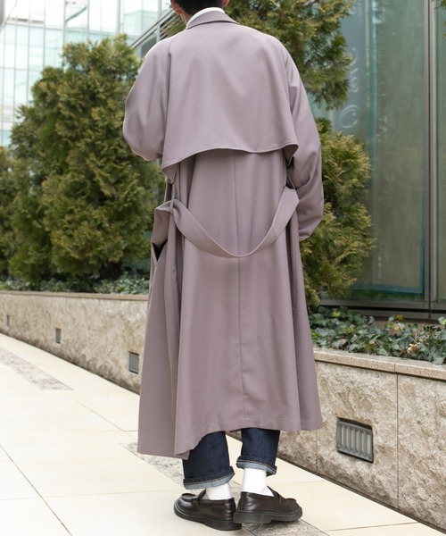PairPair(ペアペア)の「オーバーヨークトレンチコート(トレンチコート・メンズ・ベージュ/ダークパープル・MEDIUM/LARGE)」の18枚目の写真