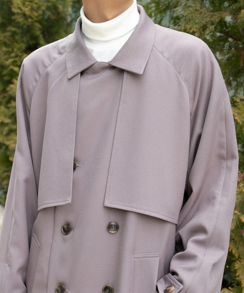 PairPair(ペアペア)の「オーバーヨークトレンチコート(トレンチコート・メンズ・ベージュ/ダークパープル・MEDIUM/LARGE)」の19枚目の写真