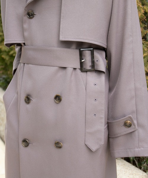 PairPair(ペアペア)の「オーバーヨークトレンチコート(トレンチコート・メンズ・ベージュ/ダークパープル・MEDIUM/LARGE)」の7枚目の写真