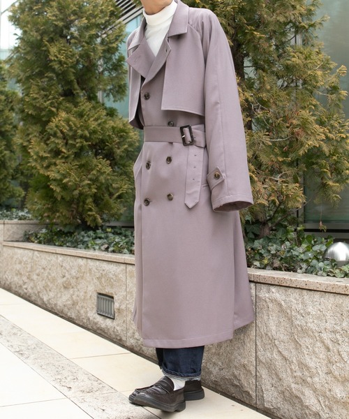 PairPair(ペアペア)の「オーバーヨークトレンチコート(トレンチコート・メンズ・ベージュ/ダークパープル・MEDIUM/LARGE)」の12枚目の写真