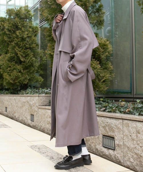 PairPair(ペアペア)の「オーバーヨークトレンチコート(トレンチコート・メンズ・ベージュ/ダークパープル・MEDIUM/LARGE)」の21枚目の写真