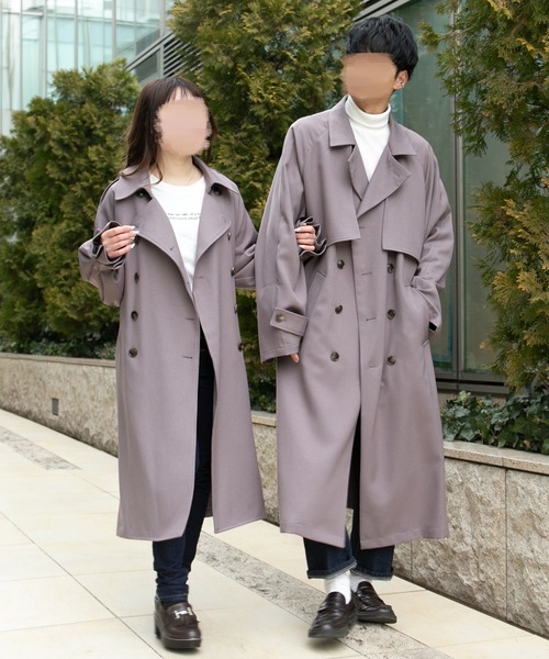 PairPair(ペアペア)の「オーバーヨークトレンチコート(トレンチコート・メンズ・ベージュ/ダークパープル・MEDIUM/LARGE)」の3枚目の写真