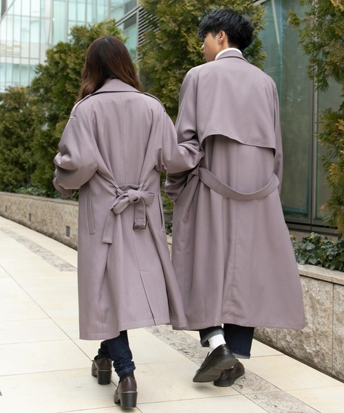 PairPair(ペアペア)の「オーバーヨークトレンチコート(トレンチコート・メンズ・ベージュ/ダークパープル・MEDIUM/LARGE)」の14枚目の写真