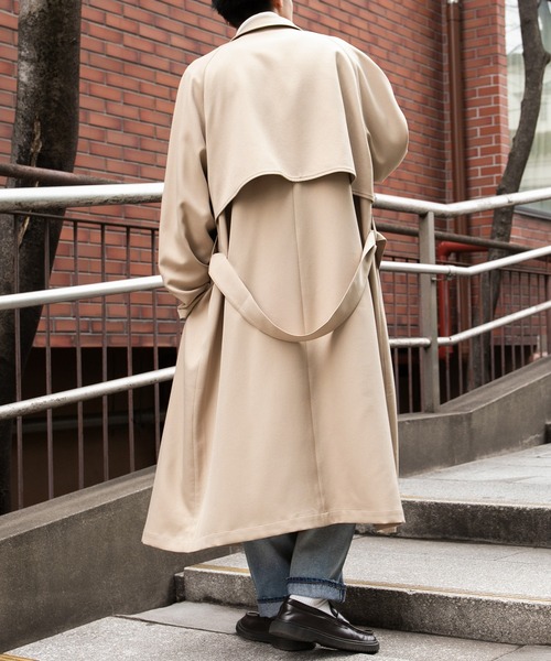 PairPair(ペアペア)の「オーバーヨークトレンチコート(トレンチコート・メンズ・ベージュ/ダークパープル・MEDIUM/LARGE)」の22枚目の写真