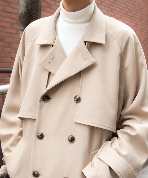 PairPair(ペアペア)の「オーバーヨークトレンチコート(トレンチコート・メンズ・ベージュ/ダークパープル・MEDIUM/LARGE)」の15枚目の写真