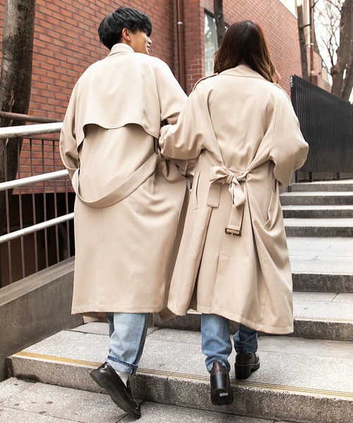 PairPair(ペアペア)の「オーバーヨークトレンチコート(トレンチコート・メンズ・ベージュ/ダークパープル・MEDIUM/LARGE)」の17枚目の写真