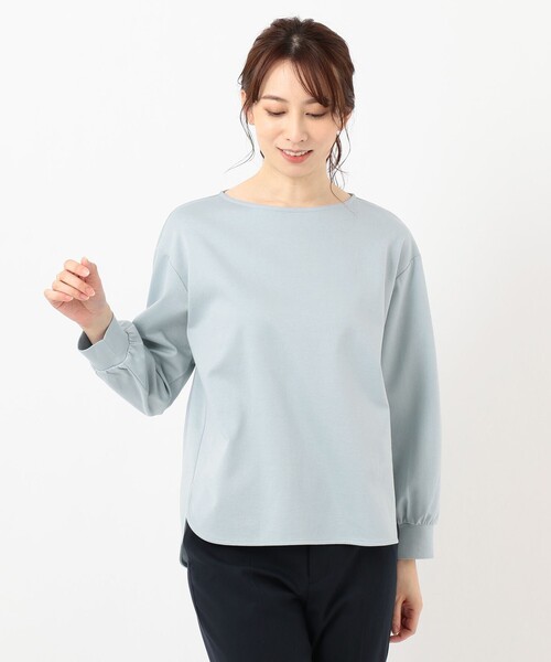 J.PRESS（ジェイプレス）の「【洗える】フライスジャージー カットソー（Tシャツ/カットソー・レディース・ホワイト系/ベージュ系/スモーキーグリーン系・T13/T15）」の6枚目の写真