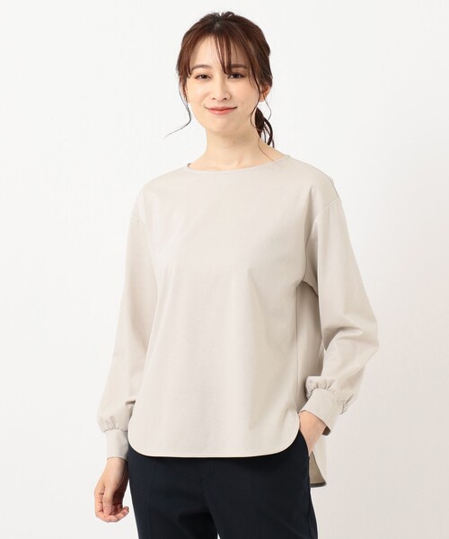 J.PRESS（ジェイプレス）の「【洗える】フライスジャージー カットソー（Tシャツ/カットソー・レディース・ホワイト系/ベージュ系/スモーキーグリーン系・T13/T15）」の7枚目の写真