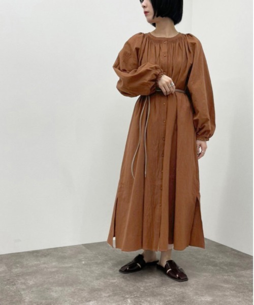 apres jour mignon(アプレジュールミニョン)の「シャーリングワンピース【ZOZOTOWN限定アイテム】(ワンピース・レディース・ブラウン系その他/アイボリー/ミント・X-LARGE/フリー)」の19枚目の写真
