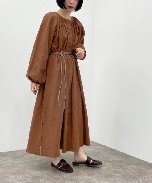 apres jour mignon(アプレジュールミニョン)の「シャーリングワンピース【ZOZOTOWN限定アイテム】(ワンピース・レディース・ブラウン系その他/アイボリー/ミント・X-LARGE/フリー)」の20枚目の写真