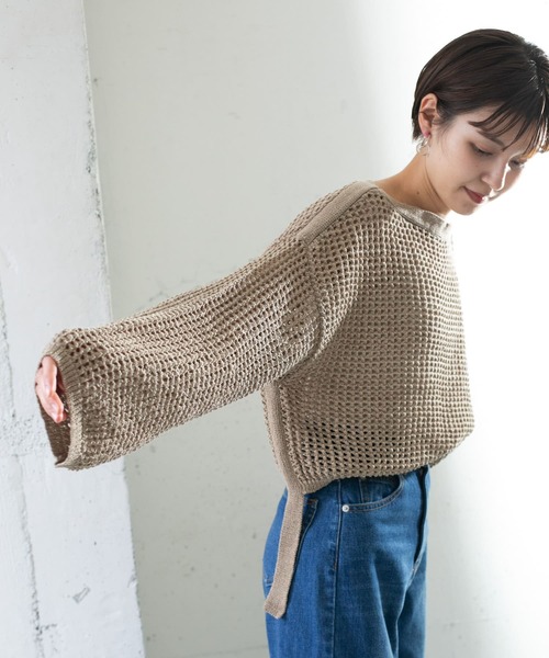 KBF（ケイビーエフ）の「テープヤーンショートニットプルオーバー（ニット/セーター・レディース・アイボリー/ベージュ/グレー系その他・ONE）」の16枚目の写真